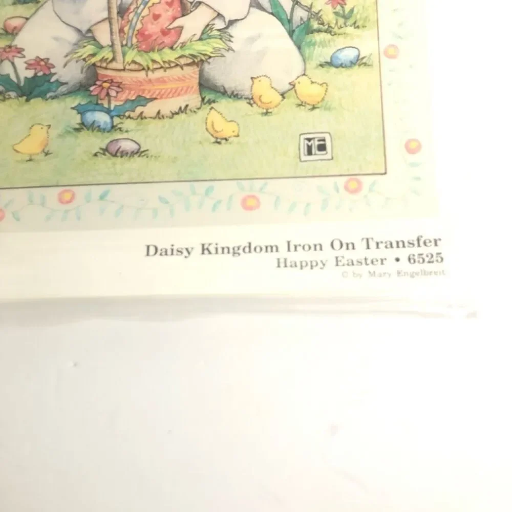 daisy kingdom iron on transfer happy easter 6525 by mary engelbreit‎ vintage 90s